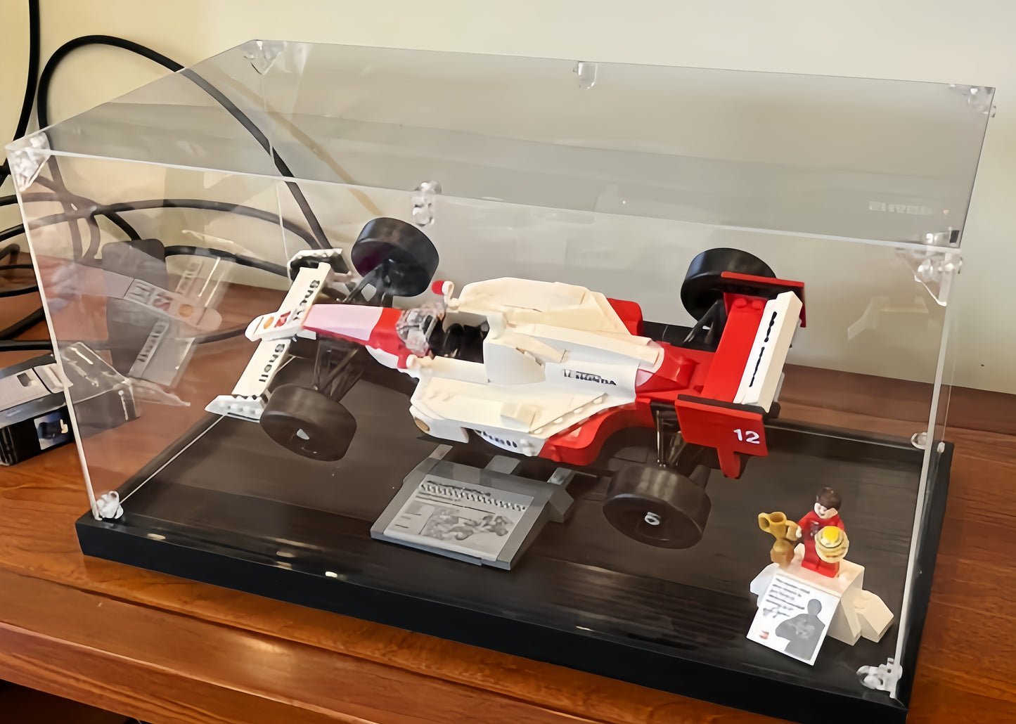 Acrylic Display Case for Lego McLaren MP4/4 & Ayrton Senna 10330